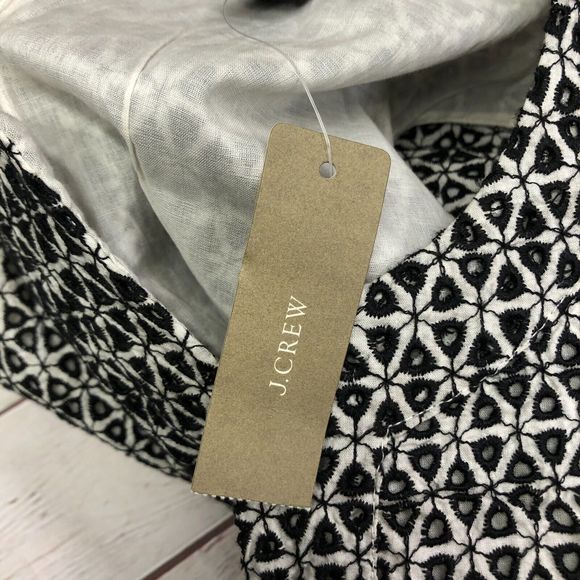 NWT J. Crew Women Contrast Eyelet Sleeveless Mini Dress Size 12 M089 -12 - Picture 6 of 12